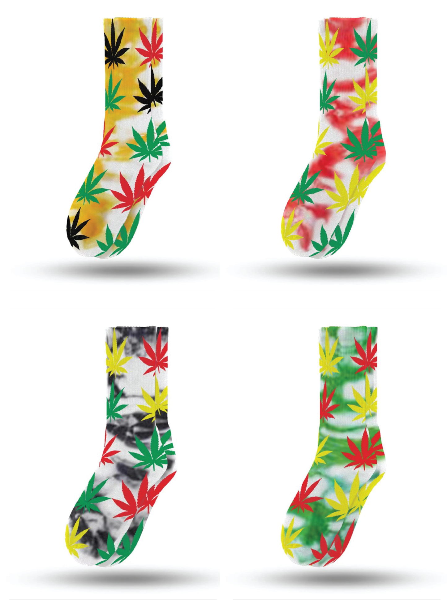 4-style Tie-dye Trippies Socks