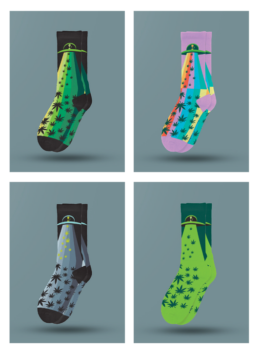 4-style Alien Trippies Socks - M21
