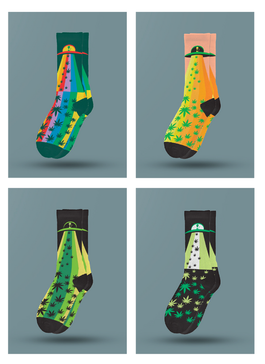 4-style Alien Trippies Socks - M22