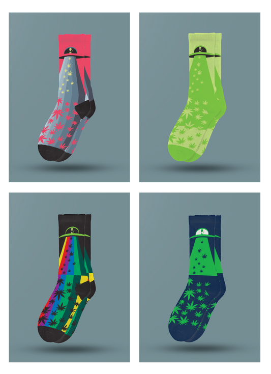 4-style Alien Trippies Socks - M9